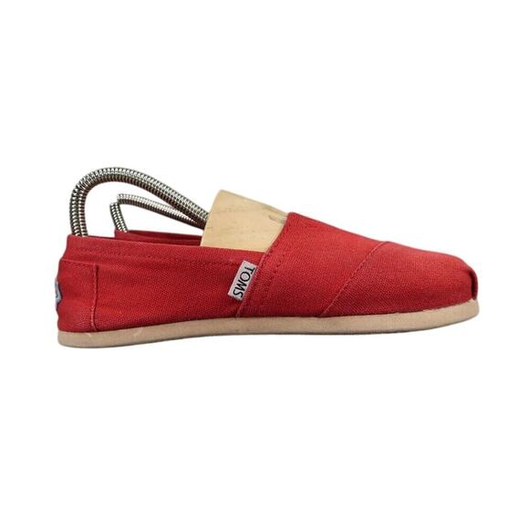 Toms Shoes Womens 6 Flats Casual Canvas Slip On Red Loafer Classic Alpargatas - Picture 2 of 12